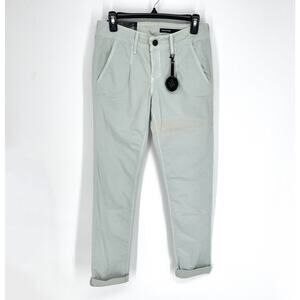 Black Orchid NEW Tapered Jeans Pleats *FLAW* Sz 27 Cuffs Green Cotton Blend